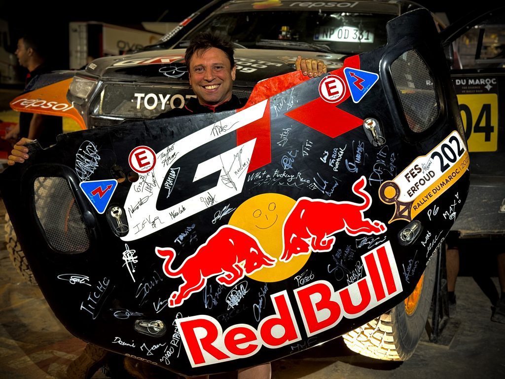 Person with Race Car Hood